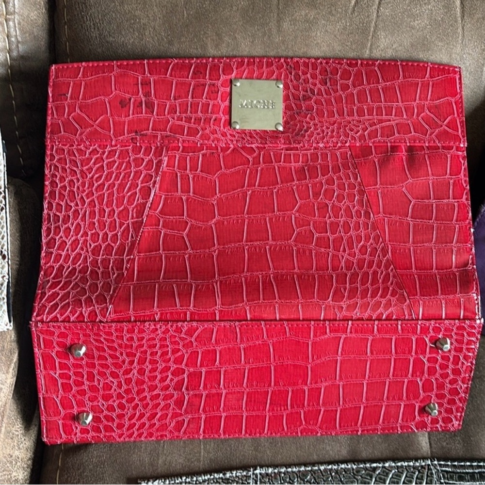 MICHE Red Croc-Embossed classic purse cover